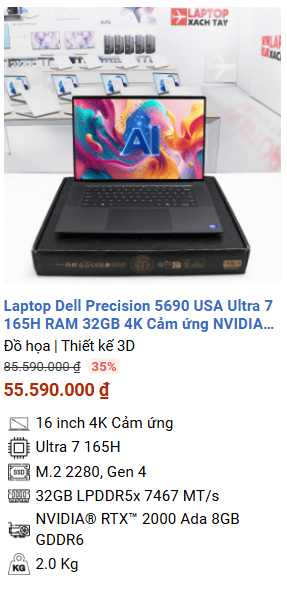 Top 5 Laptop Dell Precision đáng mua nhất tháng 9 2025 tại Laptopxachtayshop